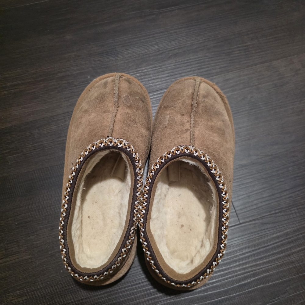 UGG Brown Kids Slippers with Cream Lining
